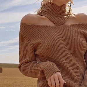 Brown choker sweater